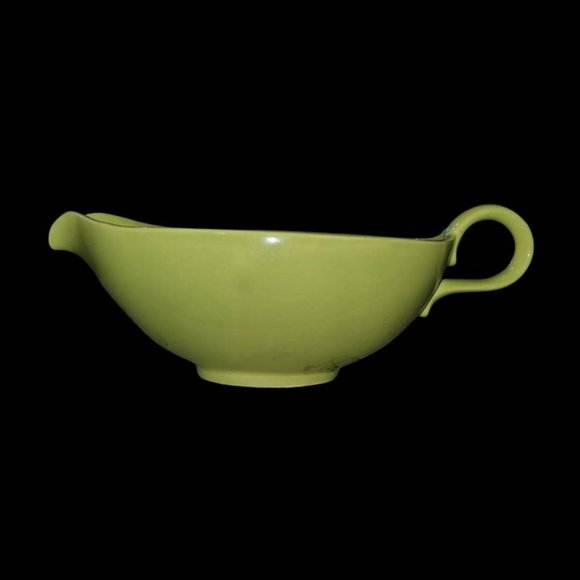 Vintage Fiestaware Rhythm Homer Laughlin Gravy Boat Chartreuse - Picture 2 of 4